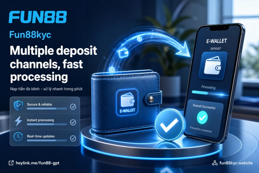Kênh nạp tiền Fun88 chuyển khoản ví điện tử USDT hạn mức
