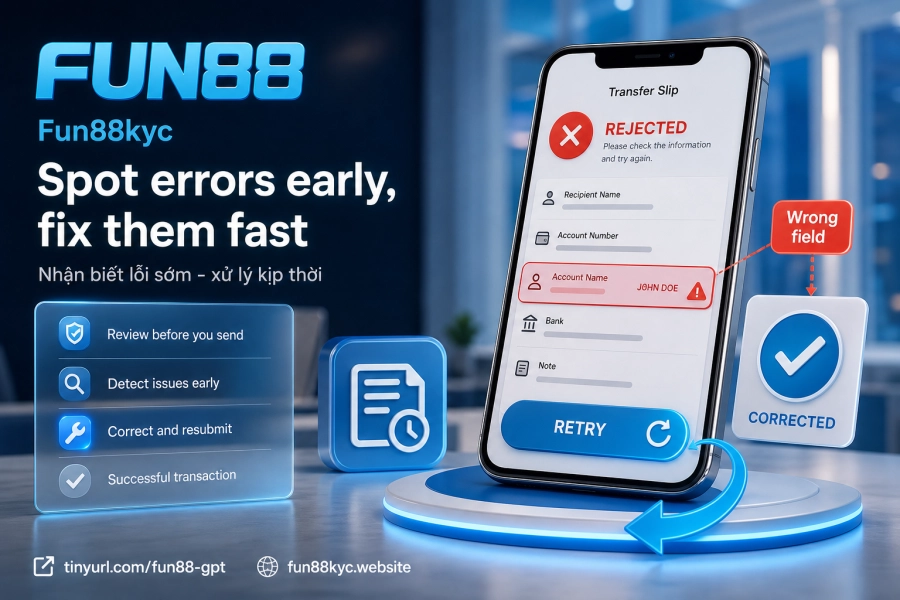 Lỗi thường gặp khi nạp tiền Fun88 — cách kiểm tra và khắc phục